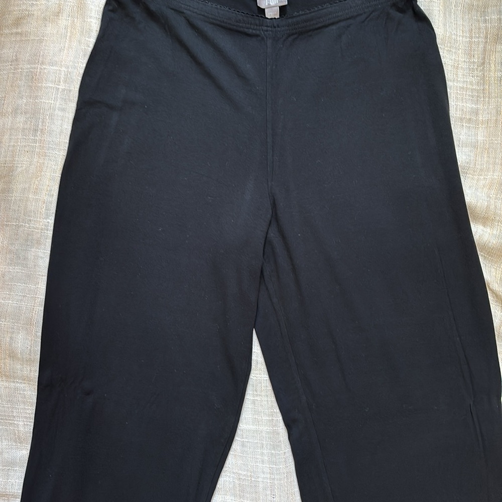 J. Jill Stretch Straight Leg Pull On Pants, Black size Medium in EUC Lace Waist - Picture 5 of 11